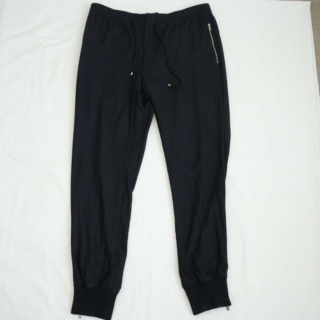Hermès Cashmere Tapered Fit  Drawstring Pants Black