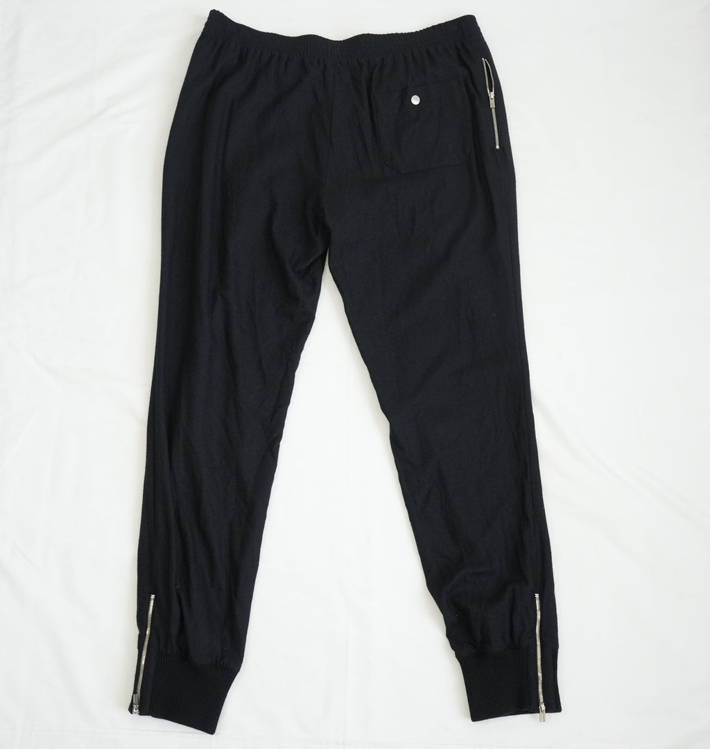 Hermès Cashmere Tapered Fit  Drawstring Pants Black