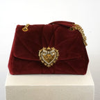 Dolce & Gabbana Red Velvet Devotion Purse (w/ Dust Bag)