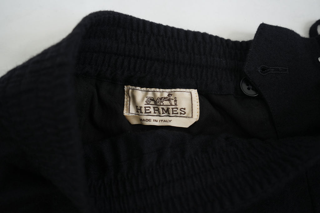 Hermès Cashmere Tapered Fit  Drawstring Pants Black