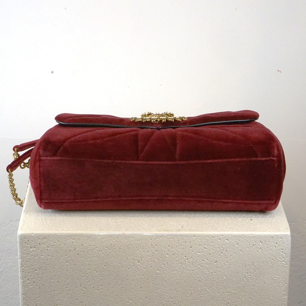 Dolce & Gabbana Red Velvet Devotion Purse (w/ Dust Bag)