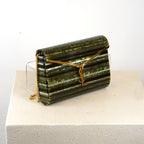 YSL Plexiglass Monogram Vicky Minaudiere Green Multicolor Bag (2022)
