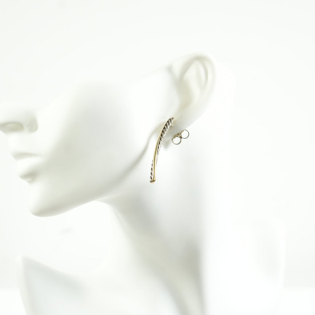 David Yurman crossover earring in Sterling Silver with 18k yellow gold
