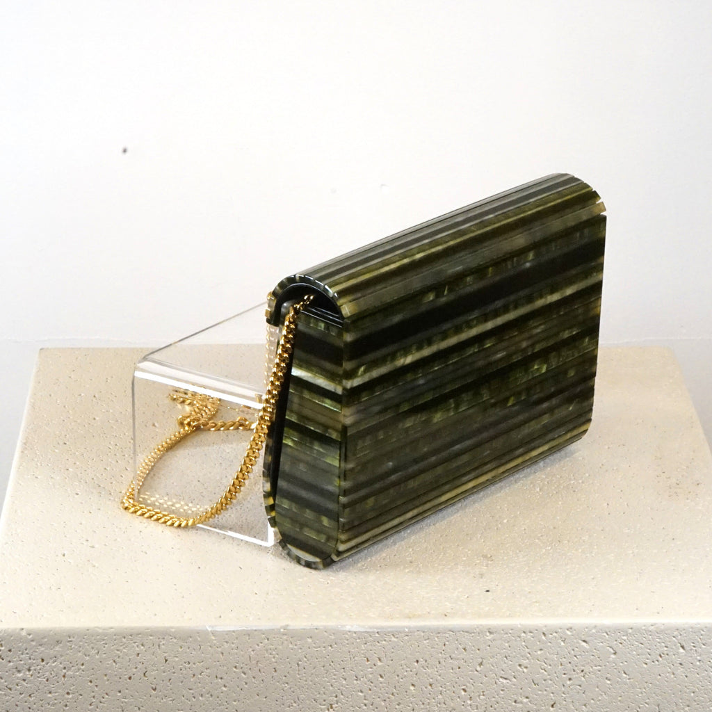 YSL Plexiglass Monogram Vicky Minaudiere Green Multicolor Bag (2022)