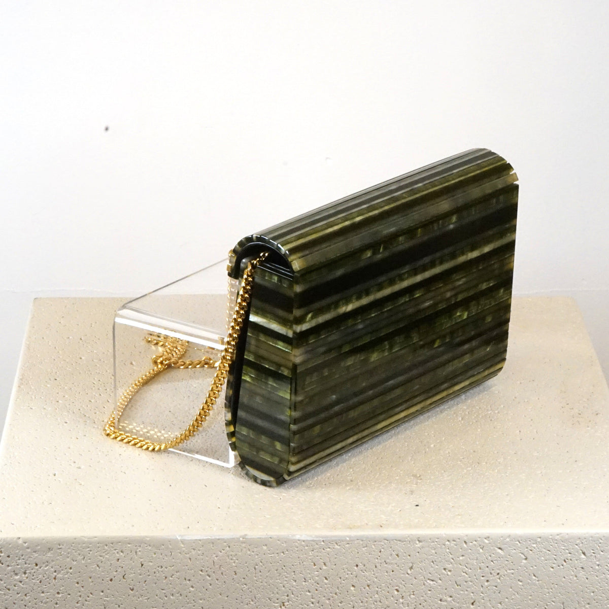 YSL Plexiglass Monogram Vicky Minaudiere Green Multicolor Bag (2022)