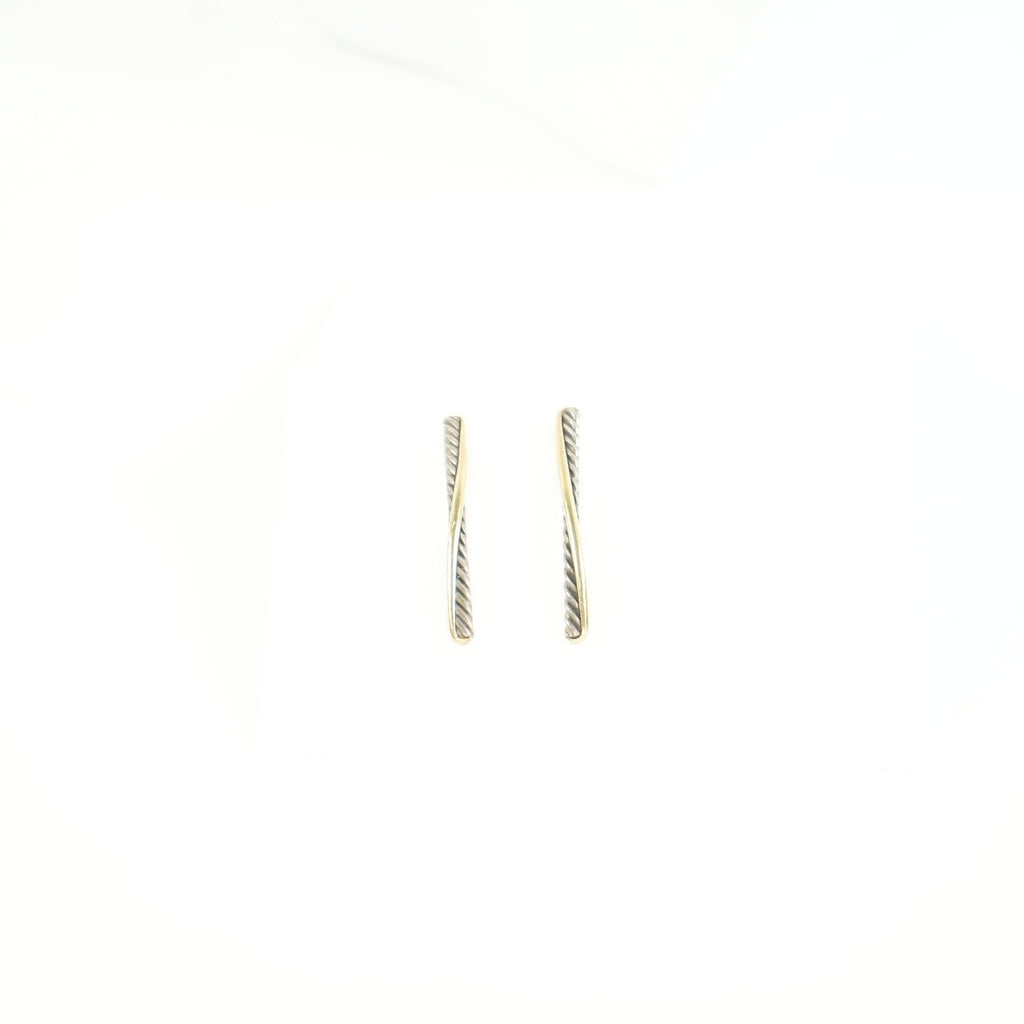 David Yurman crossover earring in Sterling Silver with 18k yellow gold