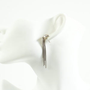 David Yurman diamond + chain tassel earrings in Sterling Silver 18K yellow gold