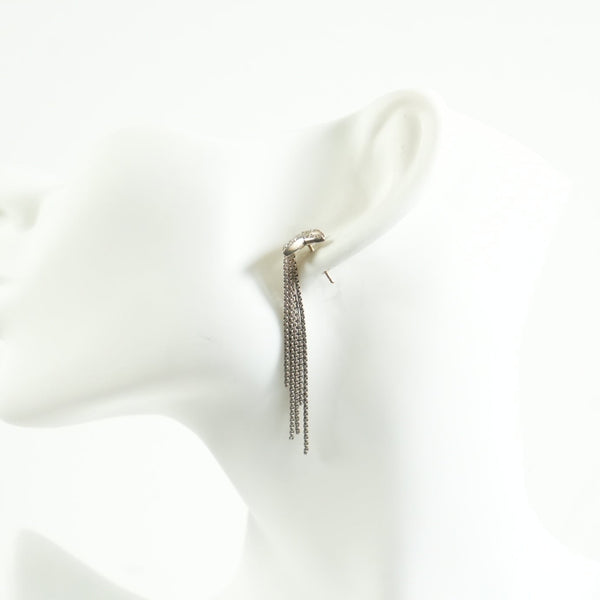 David Yurman diamond + chain tassel earrings in Sterling Silver 18K yellow gold
