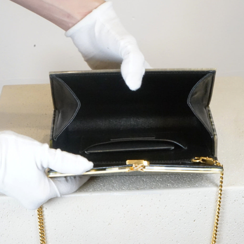 YSL Plexiglass Monogram Vicky Minaudiere Green Multicolor Bag (2022)