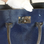 Jimmy Choo Blue Ponyhair Tote with Python Accents