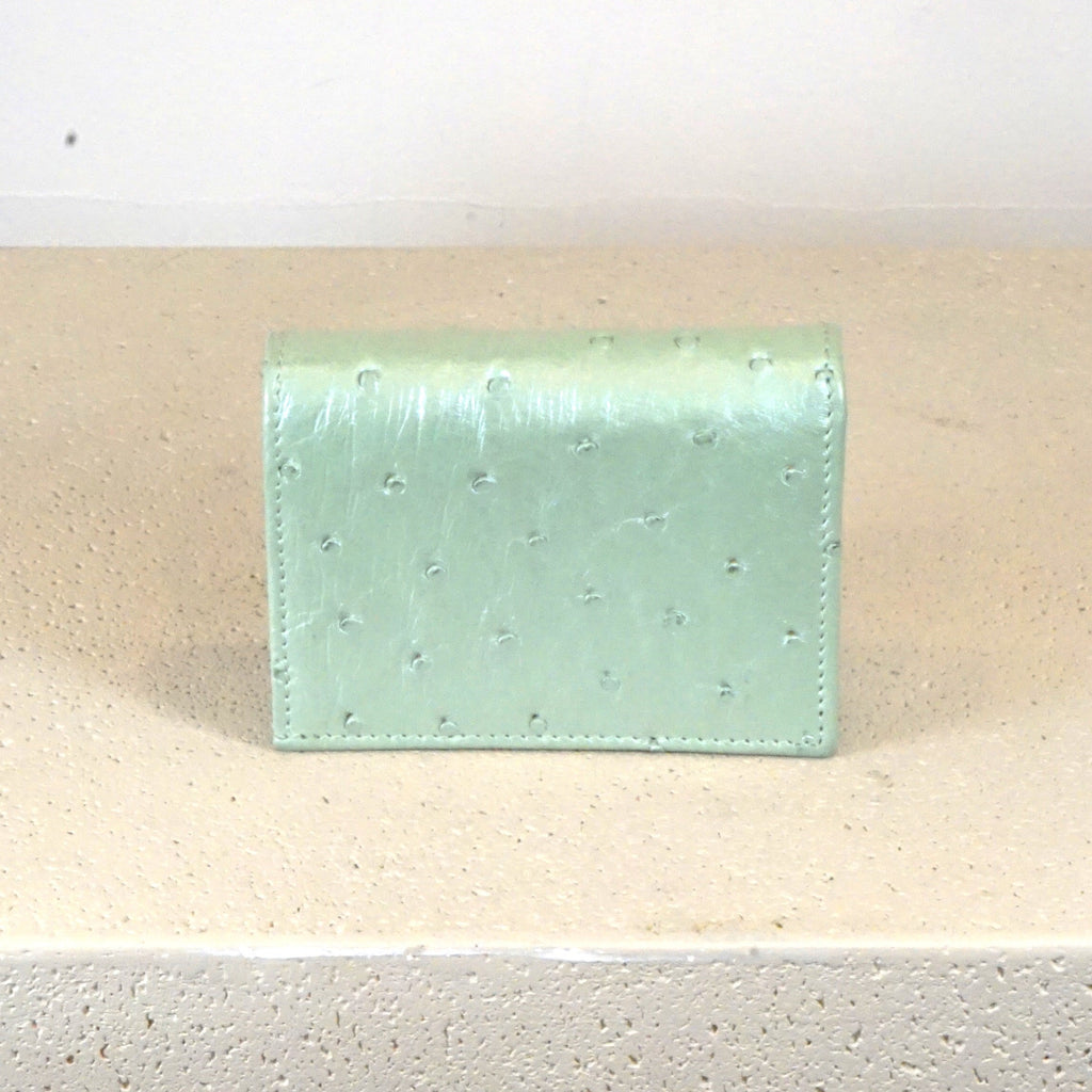Gucci Bi-fold Marmont Mint Ostrich Leather