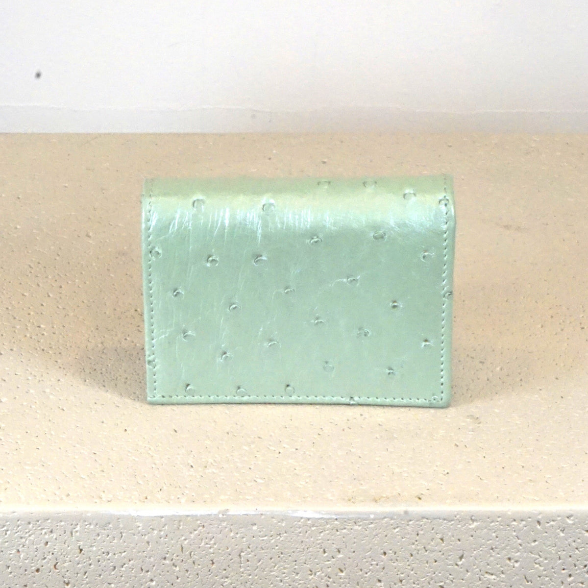 Gucci Bi-fold Marmont Mint Ostrich Leather