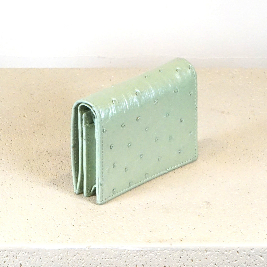 Gucci Bi-fold Marmont Mint Ostrich Leather