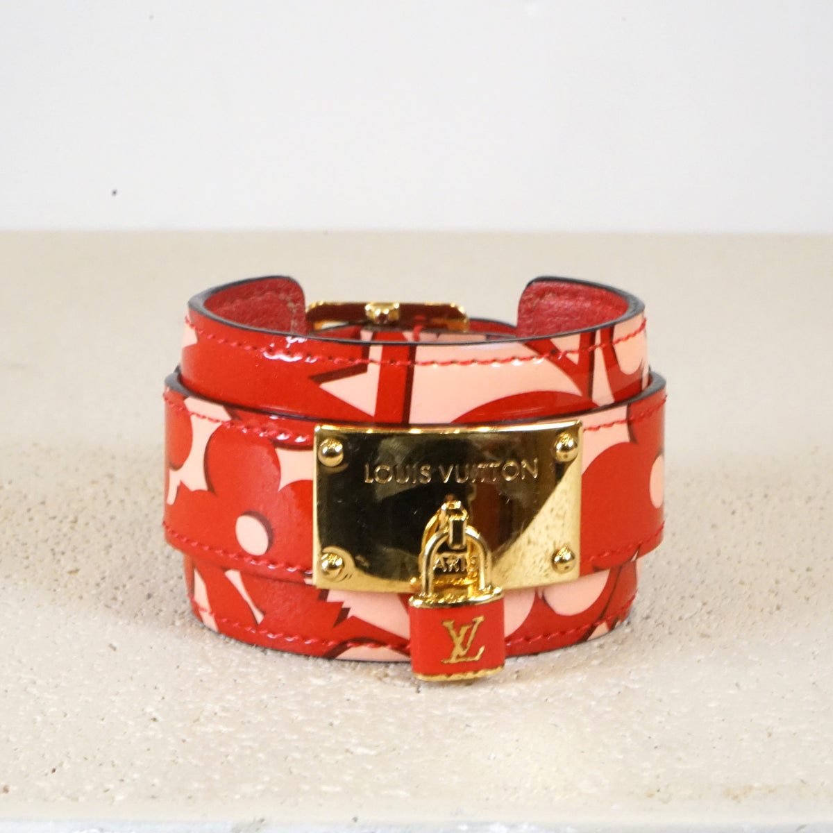 Louis Vuitton Red Monogram Vernis Sweet Monogram Infinit Bracelet