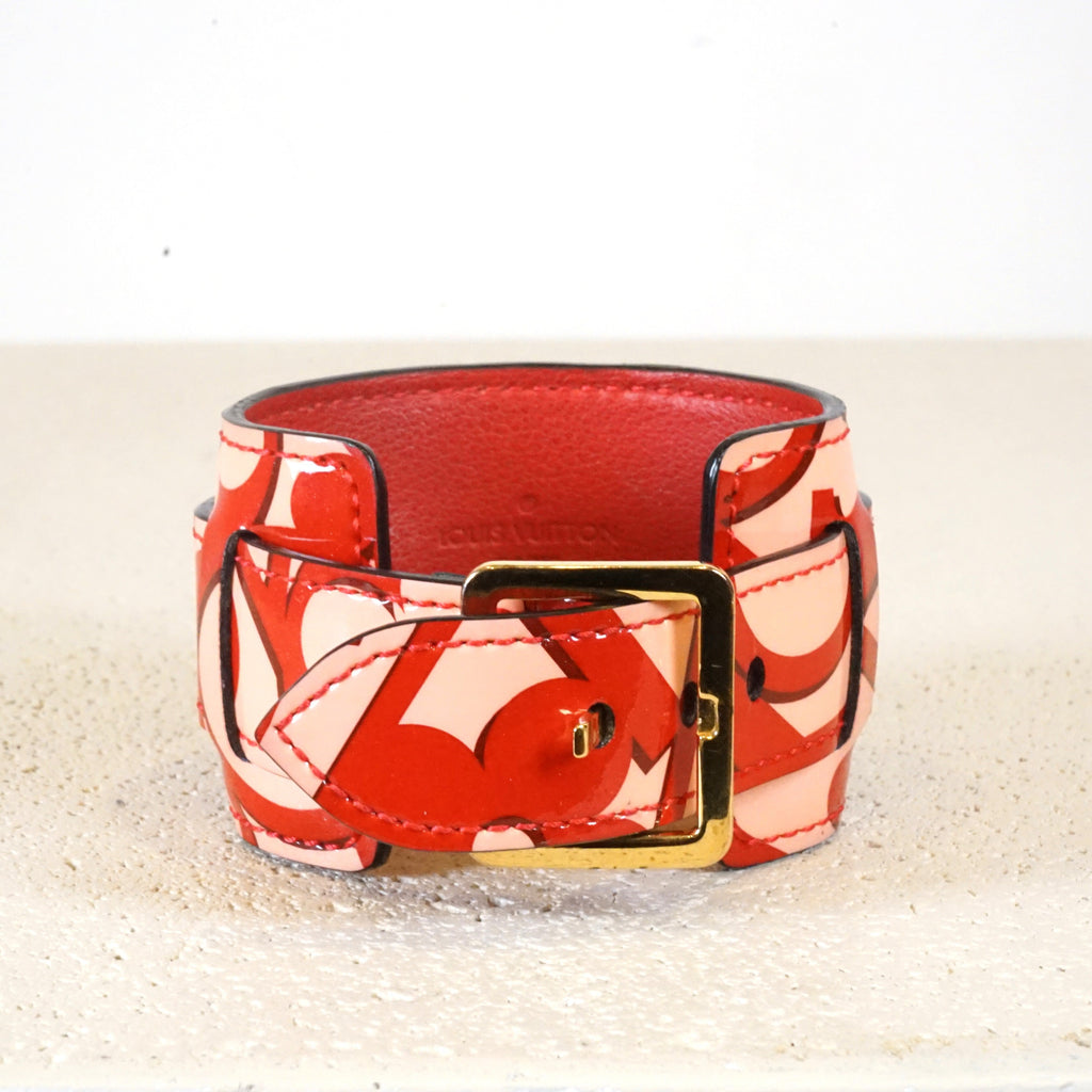 Louis Vuitton Red Monogram Vernis Sweet Monogram Infinit Bracelet