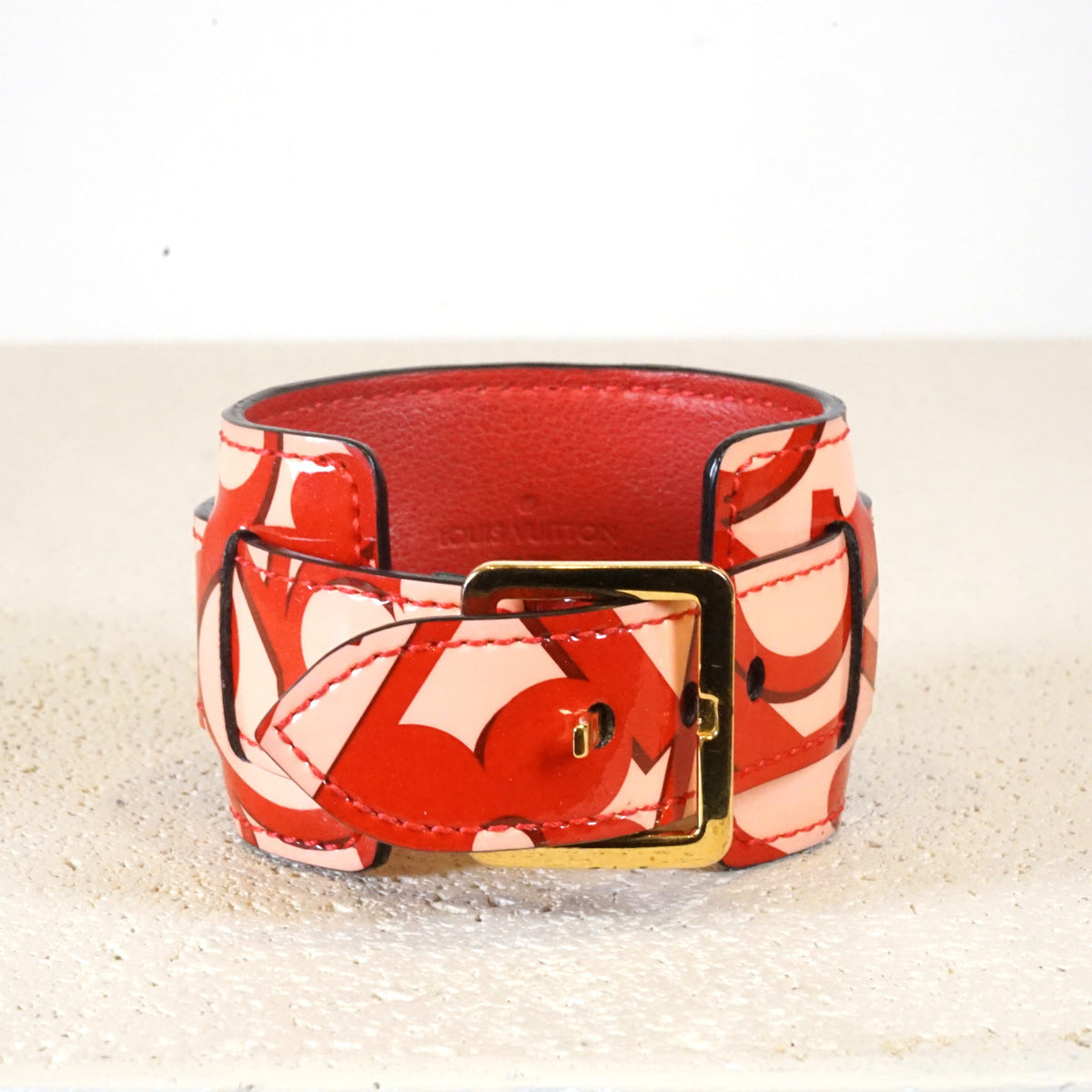 Louis Vuitton Red Monogram Vernis Sweet Monogram Infinit Bracelet