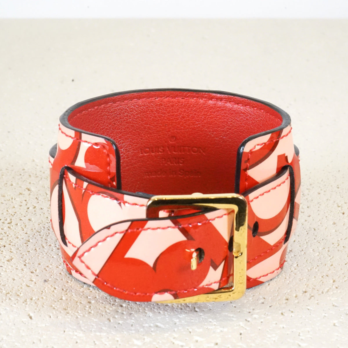 Louis Vuitton Red Monogram Vernis Sweet Monogram Infinit Bracelet