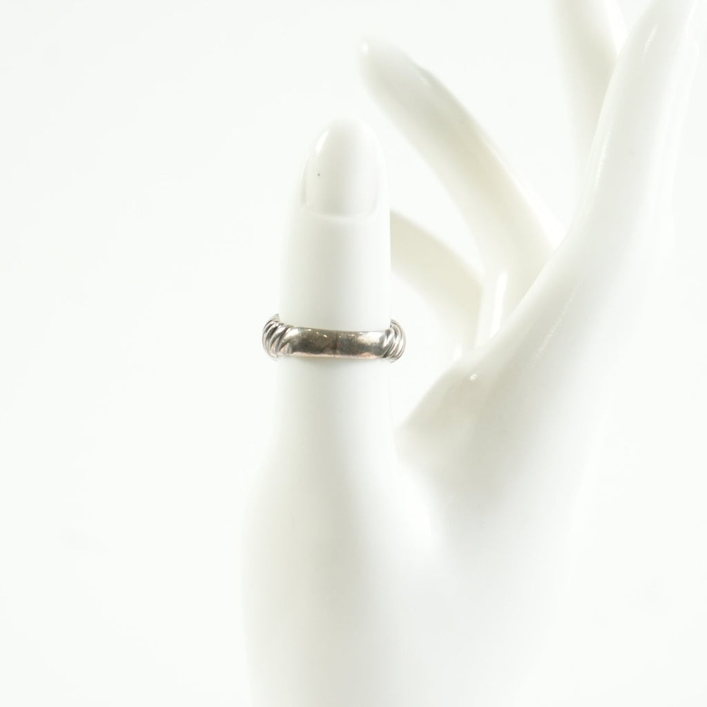 David Yurman cable dome ring in sterling silver w/14K yellow gold center cable