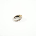 David Yurman cable dome ring in sterling silver w/14K yellow gold center cable