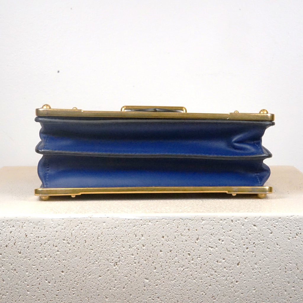 Prada Saffiano Leather Cahier in Blue Calfskin