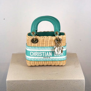 Mini Aqua & Wicker Lady Dior 2024