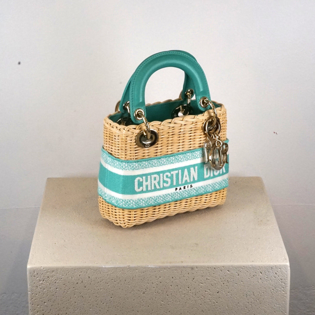 Mini Aqua & Wicker Lady Dior 2024