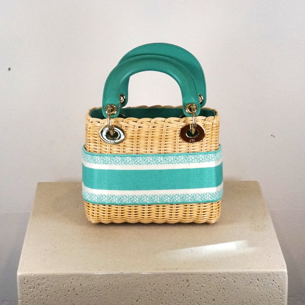 Mini Aqua & Wicker Lady Dior 2024
