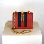 Gucci Red Leather Mini Sylvie Bag - W/ Dustbag