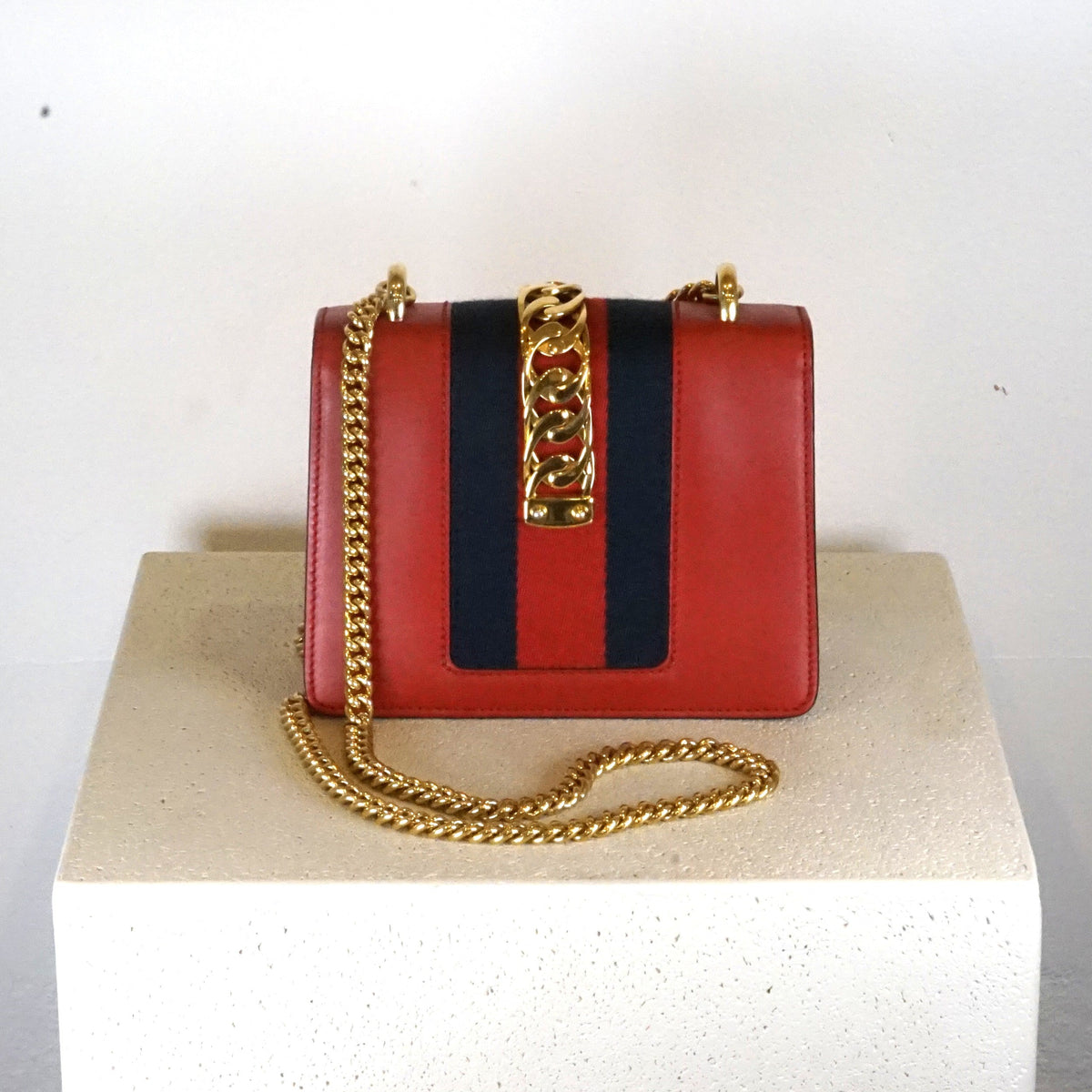 Gucci Red Leather Mini Sylvie Bag - W/ Dustbag