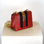 Gucci Red Leather Mini Sylvie Bag - W/ Dustbag