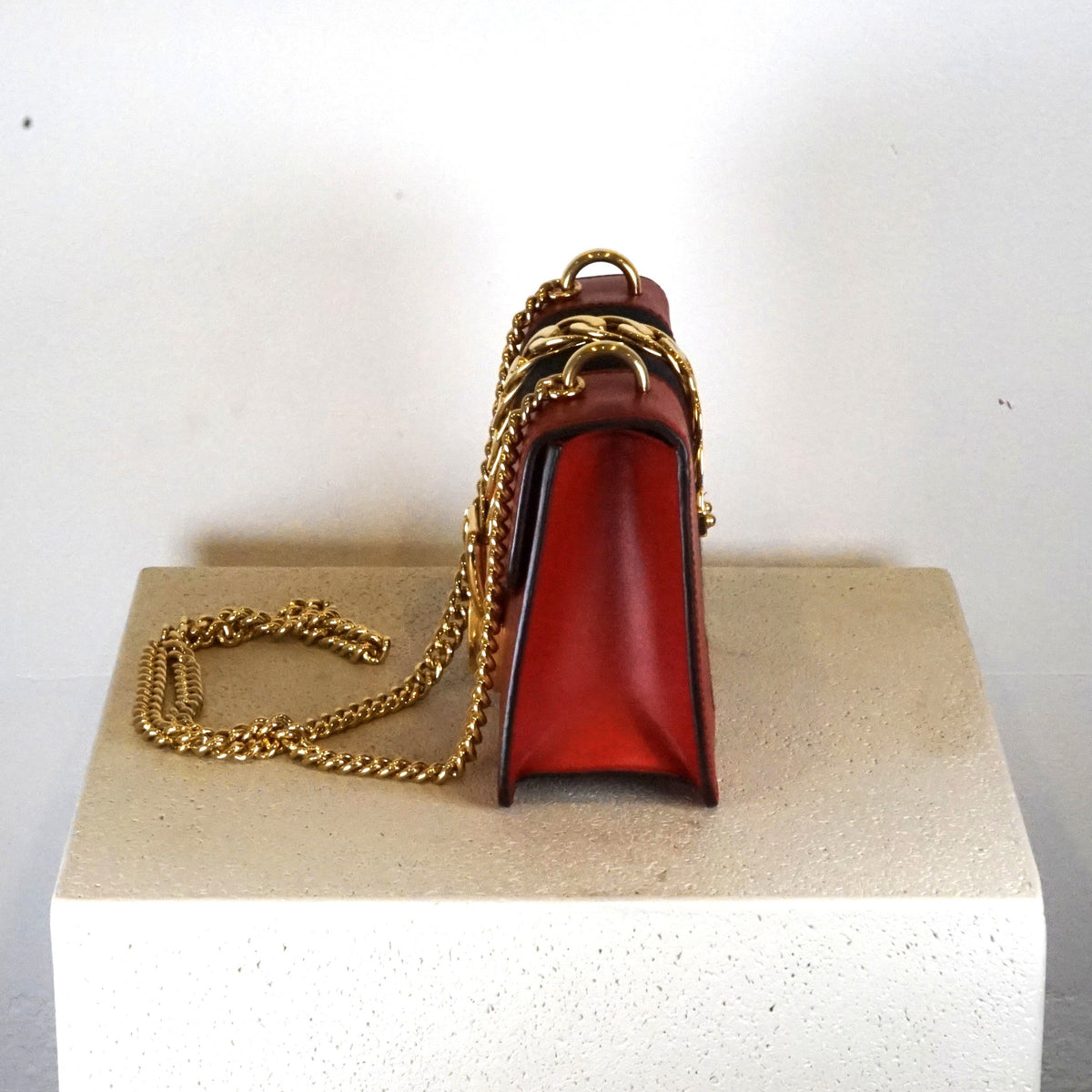 Gucci Red Leather Mini Sylvie Bag - W/ Dustbag