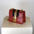 Gucci Red Leather Mini Sylvie Bag - W/ Dustbag