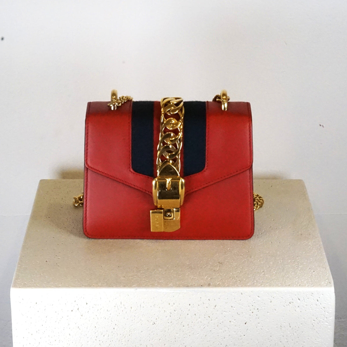 Gucci Red Leather Mini Sylvie Bag - W/ Dustbag