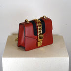 Gucci Red Leather Mini Sylvie Bag - W/ Dustbag