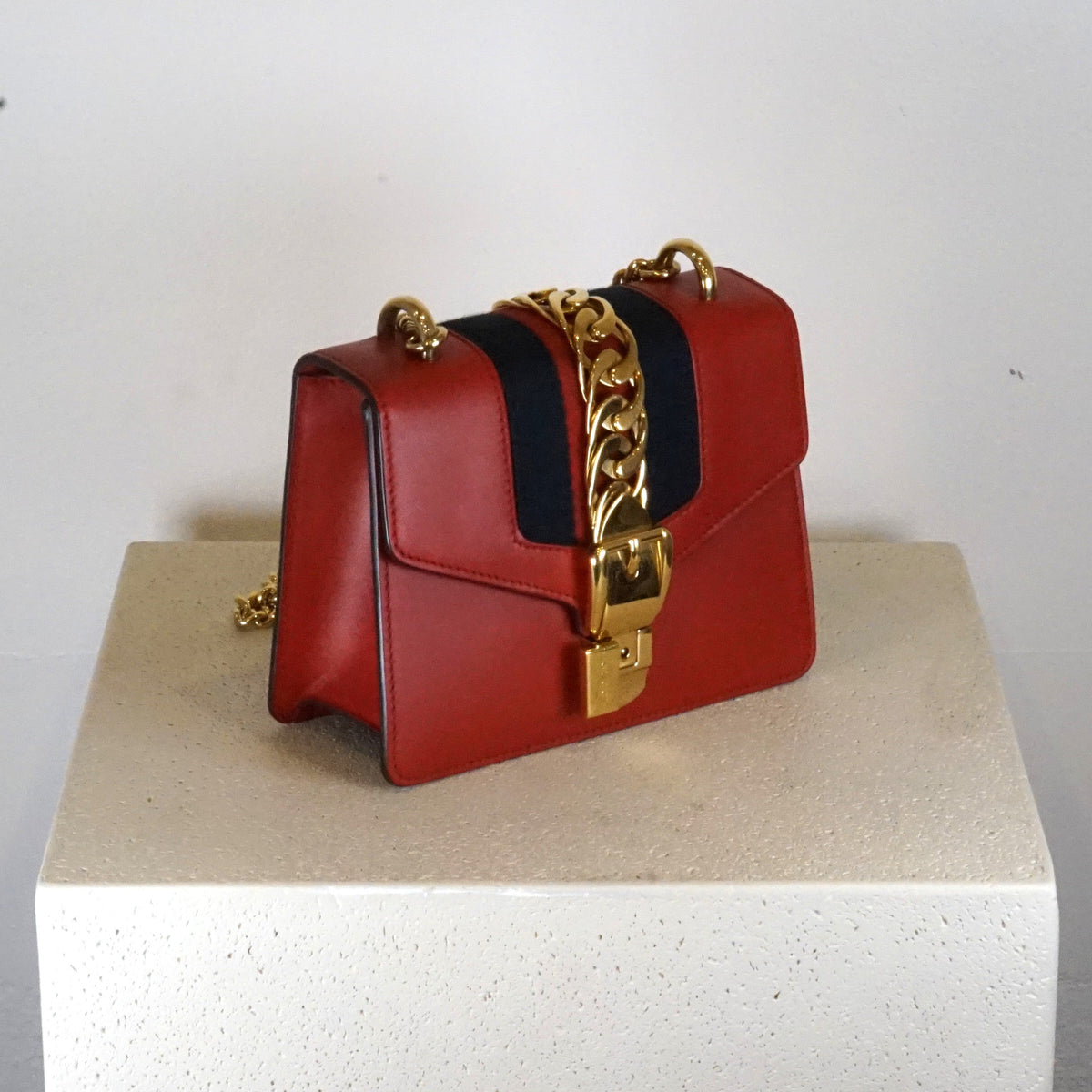 Gucci Red Leather Mini Sylvie Bag - W/ Dustbag