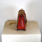 Gucci Red Leather Mini Sylvie Bag - W/ Dustbag