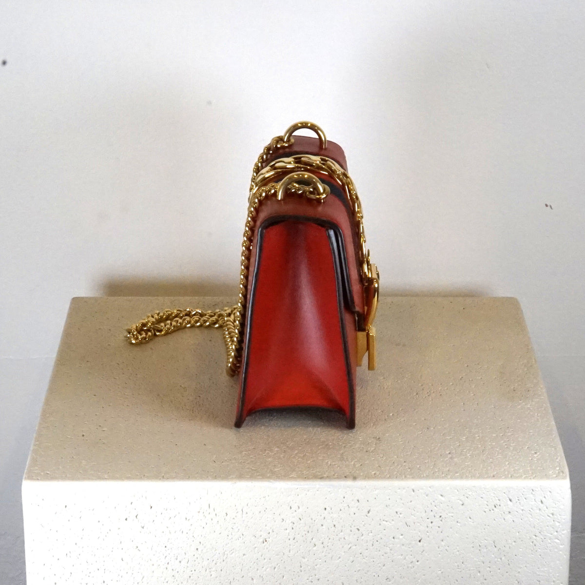 Gucci Red Leather Mini Sylvie Bag - W/ Dustbag