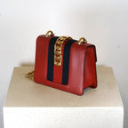 Gucci Red Leather Mini Sylvie Bag - W/ Dustbag