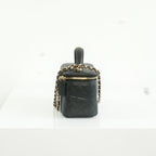 Chanel Black Slim Vanity Top Handle Bag Full Set
