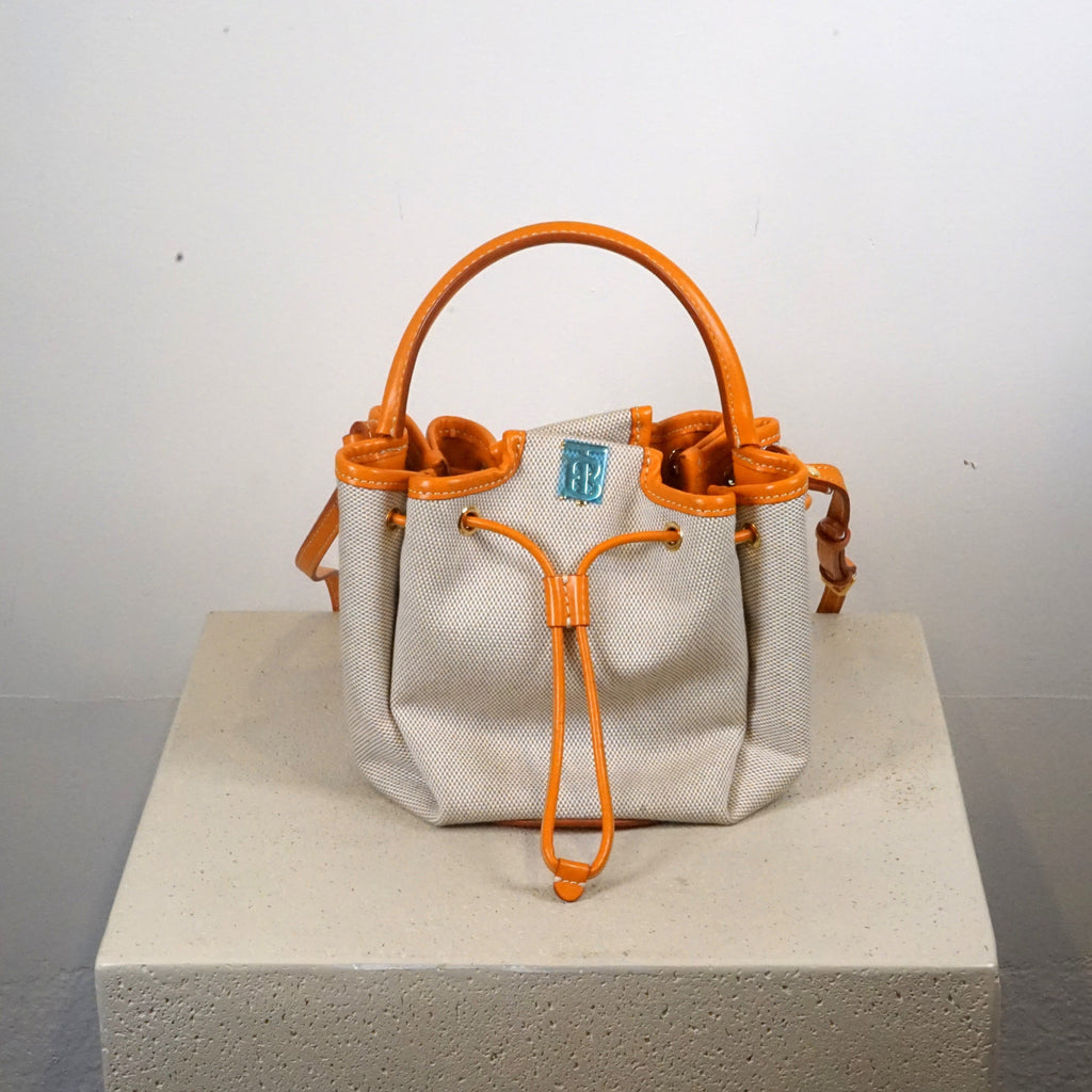 Burberry Canvas TB Drawstring Bucket Bag