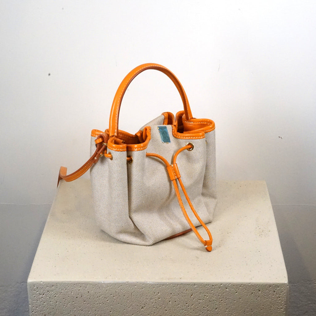 Burberry Canvas TB Drawstring Bucket Bag