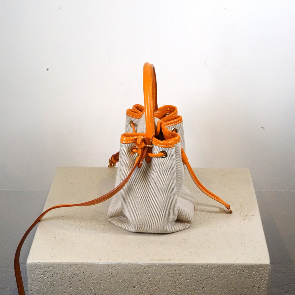 Burberry Canvas TB Drawstring Bucket Bag