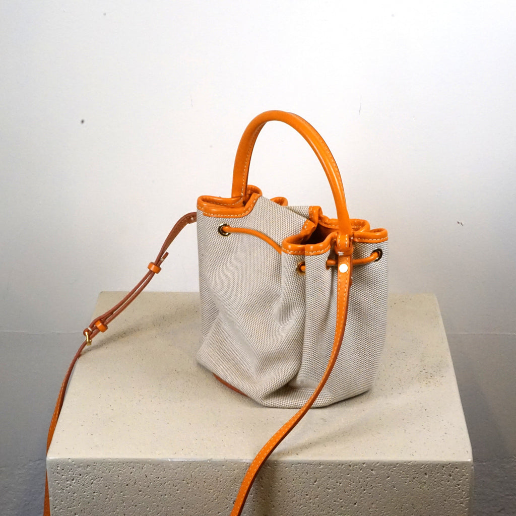 Burberry Canvas TB Drawstring Bucket Bag