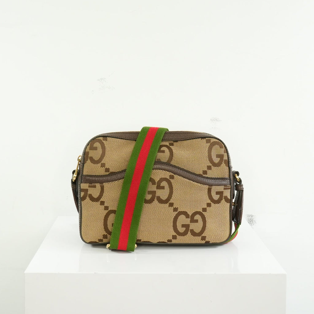 Gucci Brown Jumbo GG Canvas Messenger Bag FULL SET