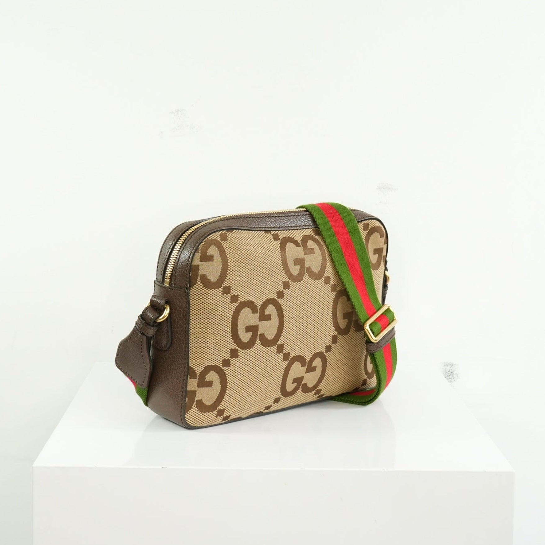 Gucci Brown Jumbo GG Canvas Messenger Bag FULL SET