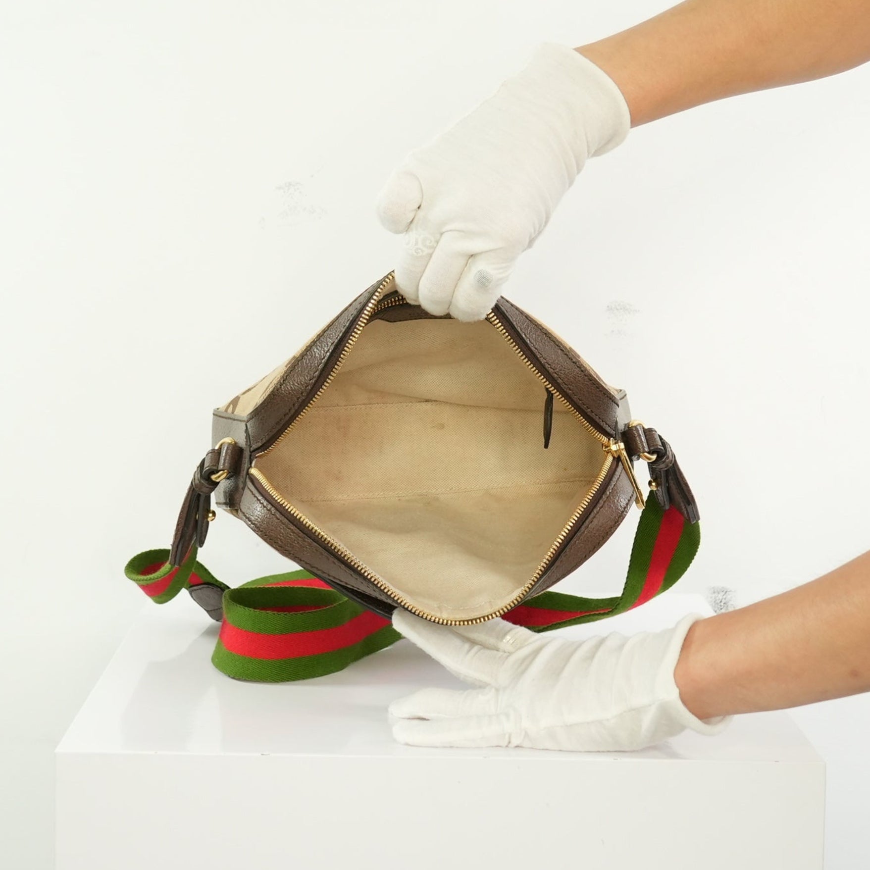 Gucci Brown Jumbo GG Canvas Messenger Bag FULL SET