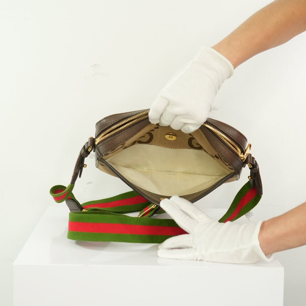 Gucci Brown Jumbo GG Canvas Messenger Bag FULL SET