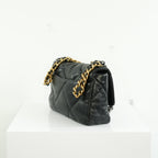 Chanel 19 Black Lambskin Medium Flap Bag Ful Set