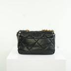 Chanel 19 Black Lambskin Medium Flap Bag Ful Set