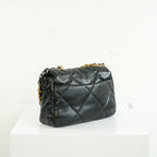 Chanel 19 Black Lambskin Medium Flap Bag Ful Set